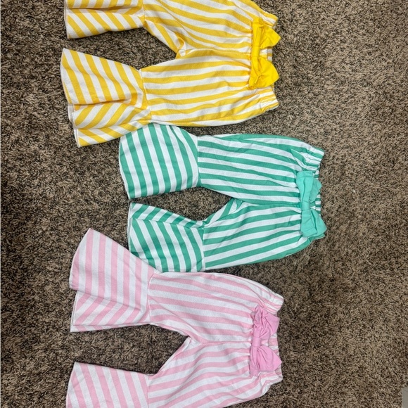 None Other - Striped Flared Bell-Bottom Pants Set
